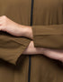 Modest Light Brown Front open with Zip Daily wear Basic Abaya Close-up View
